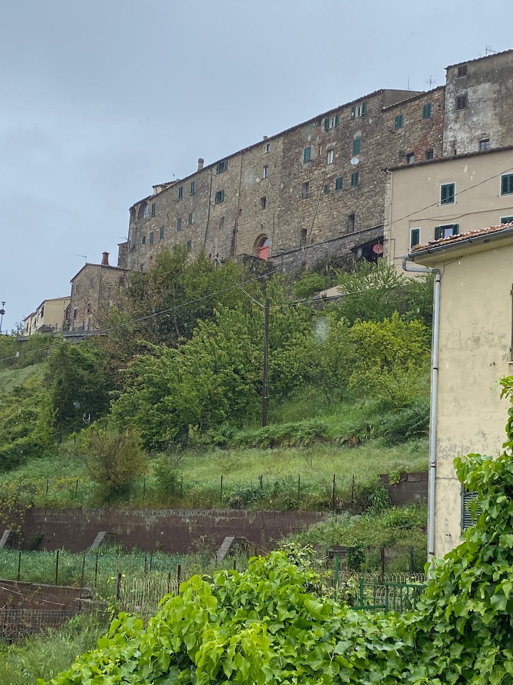 The view from the gathering grounds up to the village.