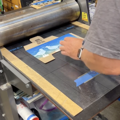 Printing the box on the etching press