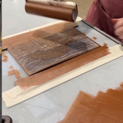 Printing the box on the etching press