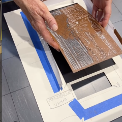 Printing the box on the etching press