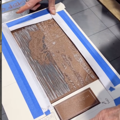 Printing the box on the etching press