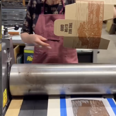 Printing the box on the etching press