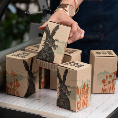 A collection of printed boxes